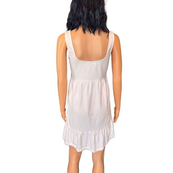 NWT MNG Mango White Frill Cotton Dress Size Small 4 - Picture 7 of 8